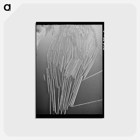 アートポストカード-Log Raft in Willamette River
 - ラッセル リー Postcard.