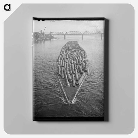 アートパネル-Log Raft in Willamette River
 - ラッセル リー Canvas.