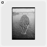 アートポストカード-Log Raft in Willamette River
 - ラッセル リー Postcard.