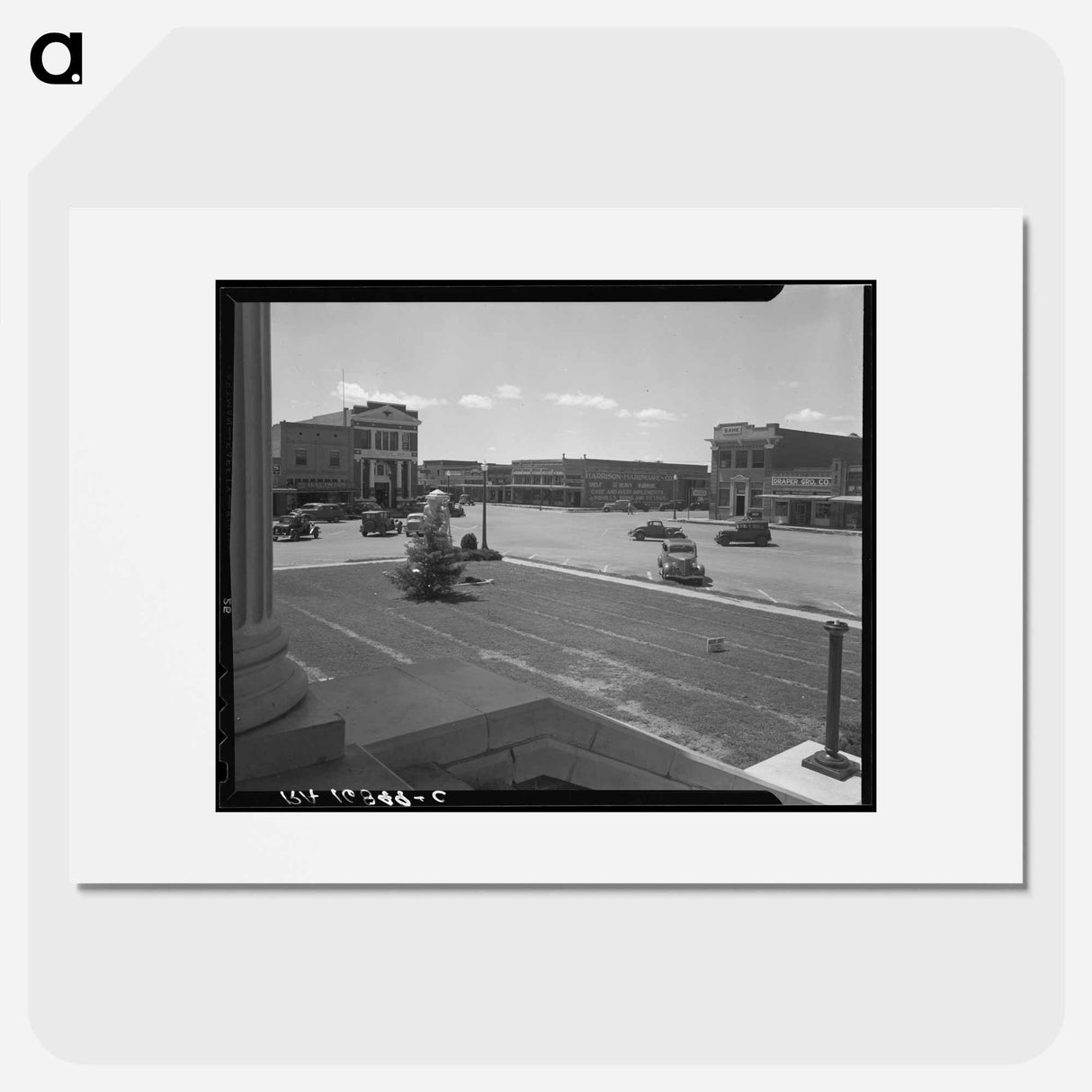 The town square of Memphis, Texas - Dorothea Lange Poster.