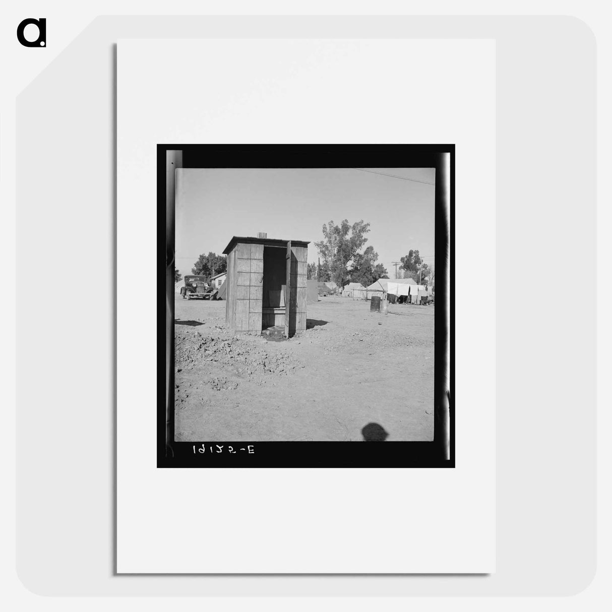 Sanitary facilities in camp of carrot pullers - Dorothea Lange Poster.