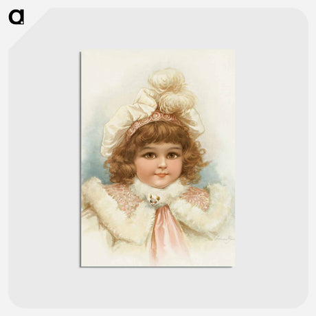 アートポストカード-Little Girl with Fur Collar
 - ボストン公共図書館 Postcard.
