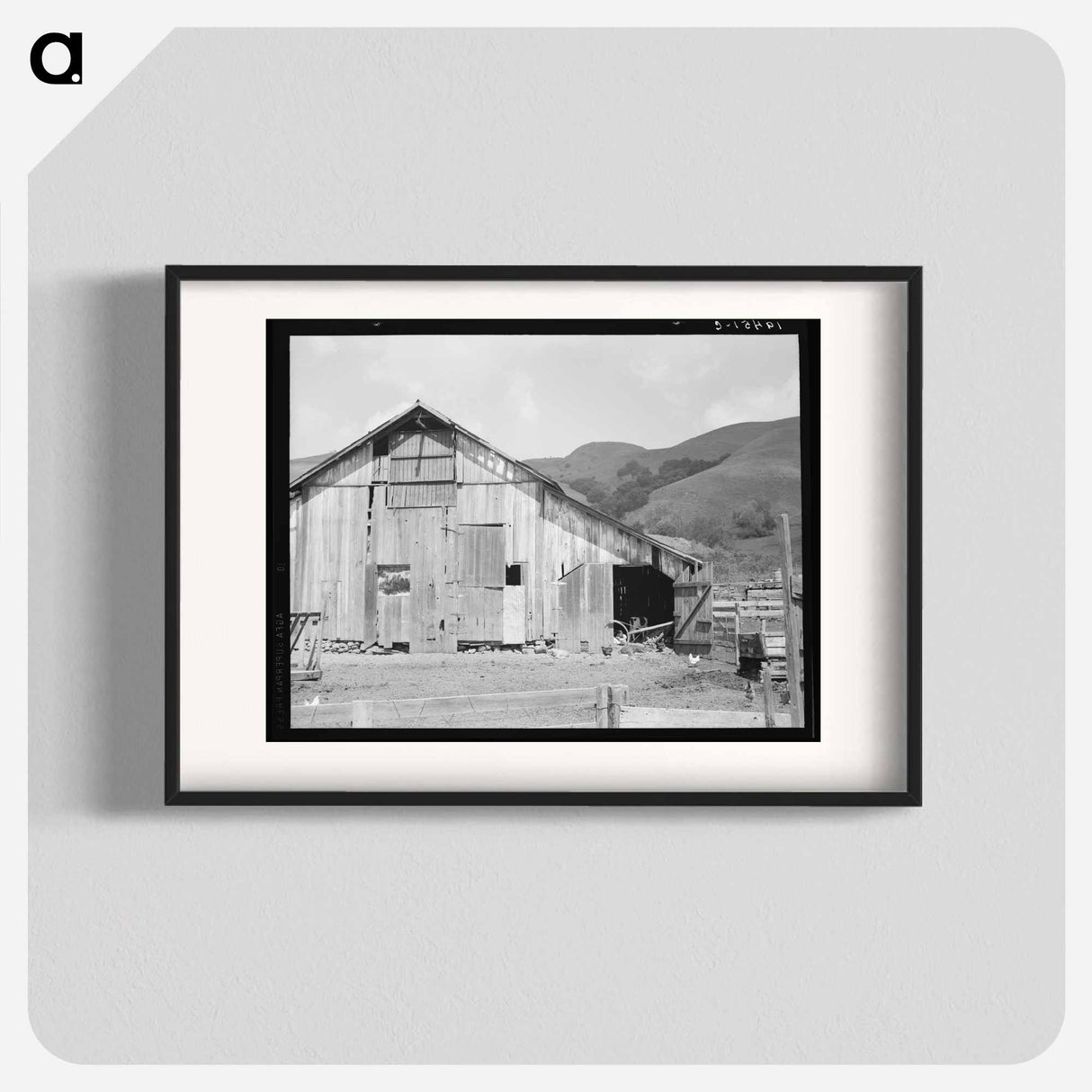 Farmyard of small Italian farmer - Dorothea Lange Poster.