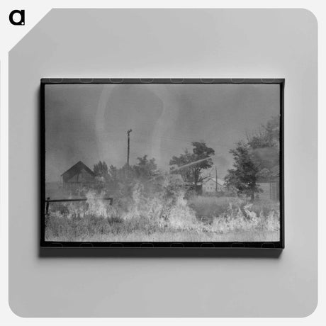 アートパネル-Grass Fire, Vale, Oregon
 - ラッセル リー Canvas.