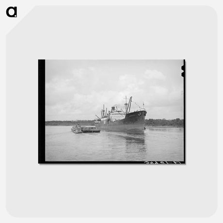 アートポストカード-Freighter Leaving Port of Houston
 - ラッセル リー Postcard.