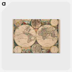 アートポストカード-Novissima Totius Terrarum Orbis Tabula
 - ボストン公共図書館 Postcard.