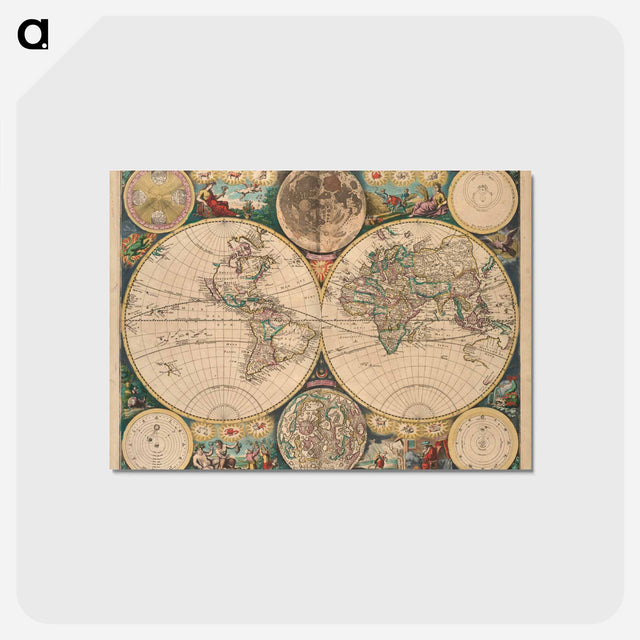 アートポストカード-Novissima Totius Terrarum Orbis Tabula
 - ボストン公共図書館 Postcard.