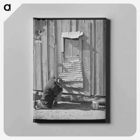 アートパネル-Tenant Farmer Repairing Window
 - ラッセル リー Canvas.