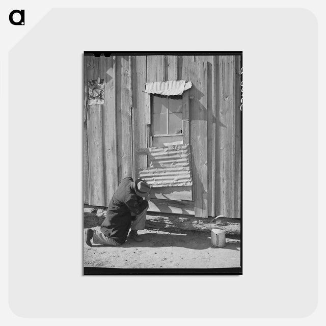 アートポストカード-Tenant Farmer Repairing Window
 - ラッセル リー Postcard.