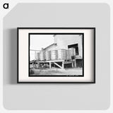 Bales of cotton on gin platform - Dorothea Lange Poster.