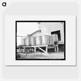 Bales of cotton on gin platform - Dorothea Lange Poster.
