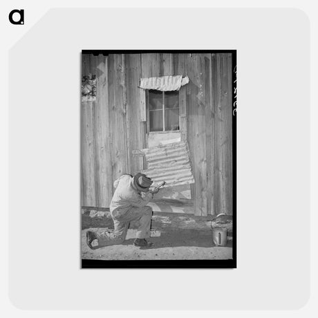 アートポストカード-Tenant Farmer Repairing Window
 - ラッセル リー Postcard.
