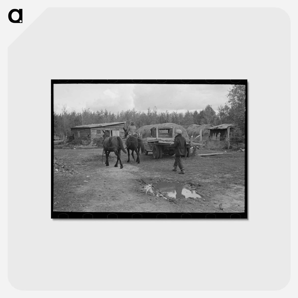 アートポストカード-Taking the Team to the Barn
 - ラッセル リー Postcard.
