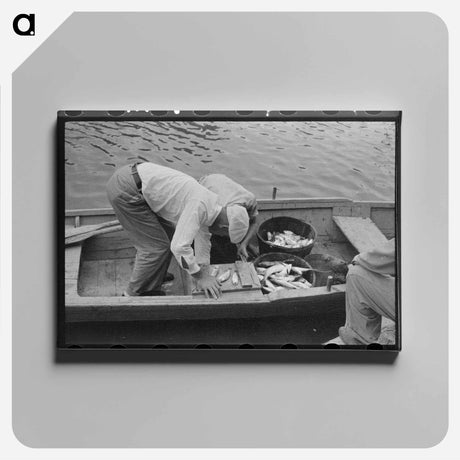 アートパネル-Unloading Oysters, Olga, Louisiana
 - ラッセル リー Canvas.