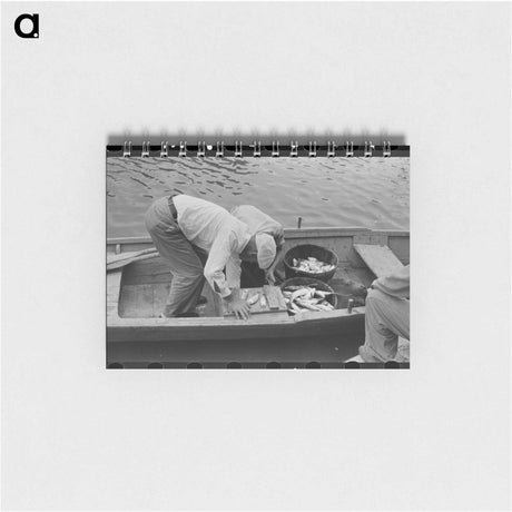 アートメモ帳-Unloading Oysters, Olga, Louisiana
 - ラッセル リー Memo.