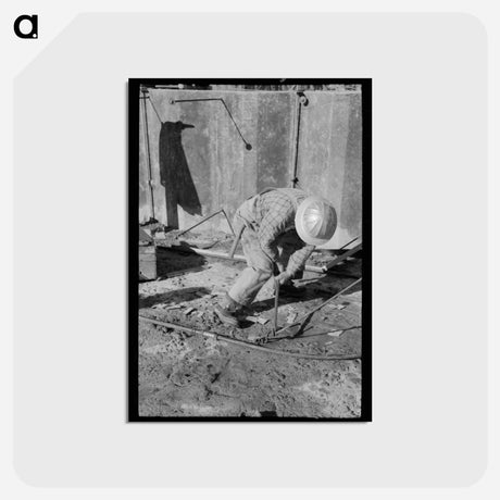 アートポストカード-Workman at Shasta Dam
 - ラッセル リー Postcard.