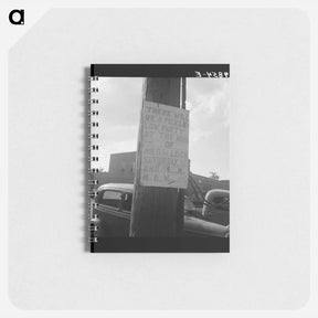 アートメモ帳-Sign tacked to pole near the post office. Main street, Pittsboro, North Carolina. Sourced from the Library of Congress. - ドロテア ラング Memo.