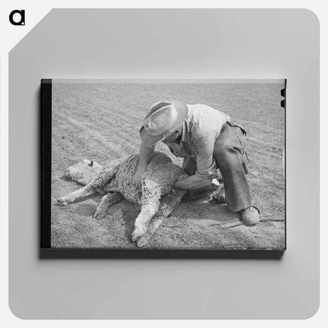 アートパネル-Ranchman and Ewe
 - ラッセル リー Canvas.