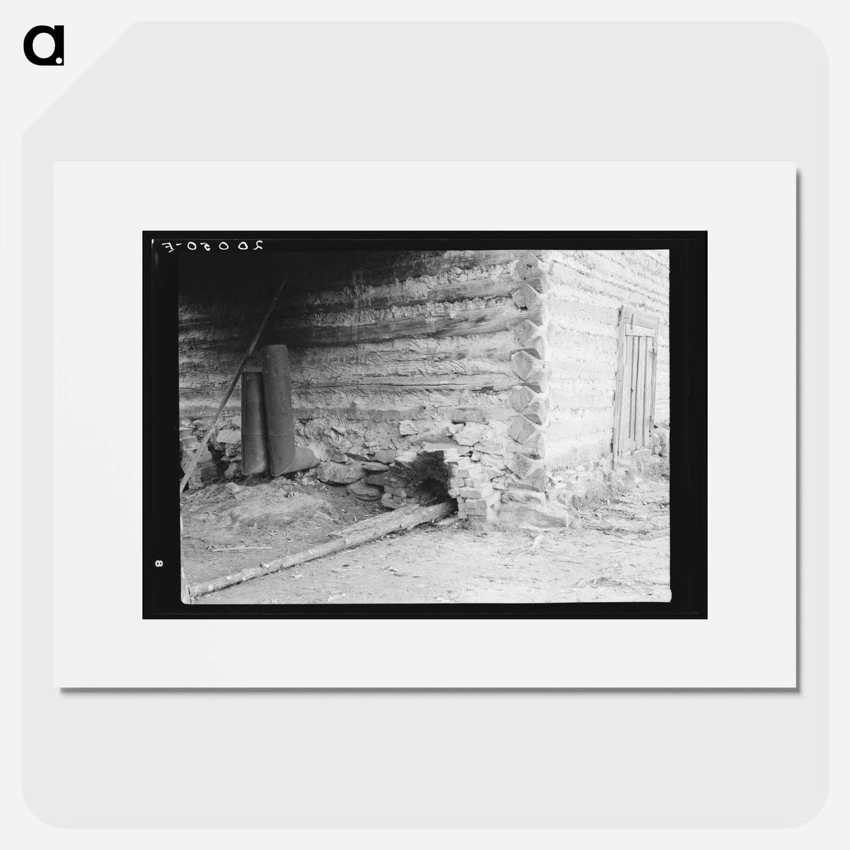 Construction detail of tobacco barn showing method of firing - Dorothea Lange Poster.