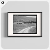 Log buildings and cleared land on FSA borrower's place - Dorothea Lange Poster.