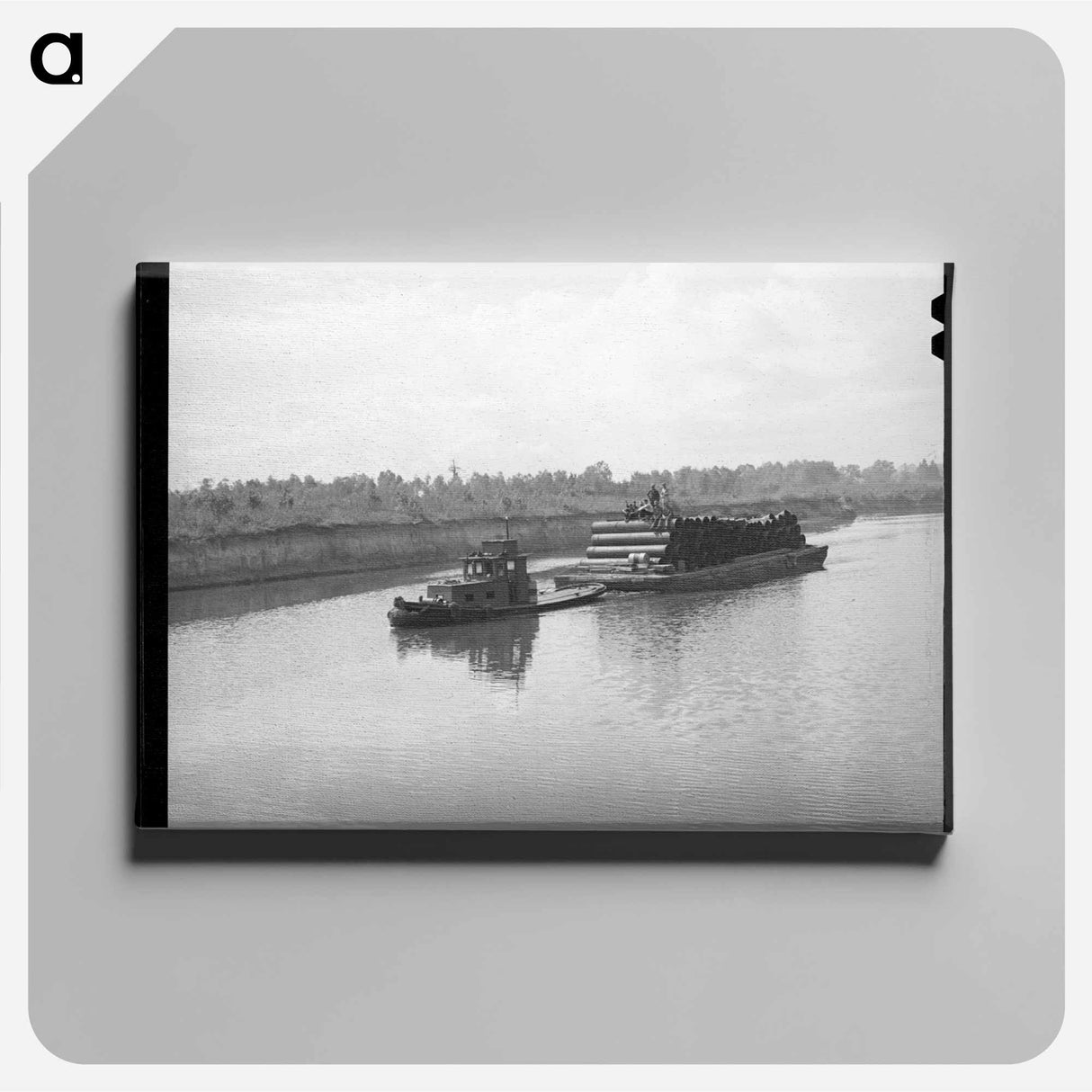 アートパネル-Barge Loaded with Pipe, Port of Houston
 - ラッセル リー Canvas.