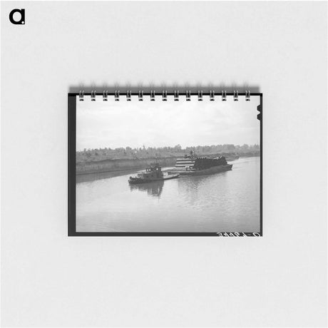 アートメモ帳-Barge Loaded with Pipe, Port of Houston
 - ラッセル リー Memo.
