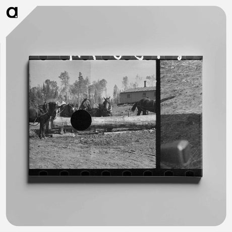 アートパネル-Loading Pulpwood at Camp
 - ラッセル リー Canvas.