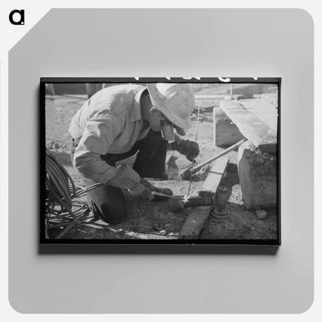アートパネル-Welder at Shasta Dam
 - ラッセル リー Canvas.