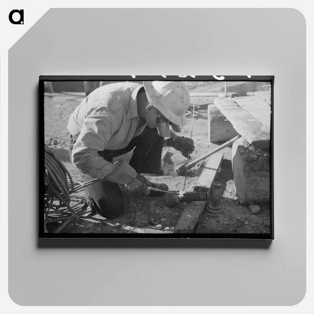 アートパネル-Welder at Shasta Dam
 - ラッセル リー Canvas.