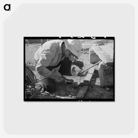 アートポストカード-Welder at Shasta Dam
 - ラッセル リー Postcard.