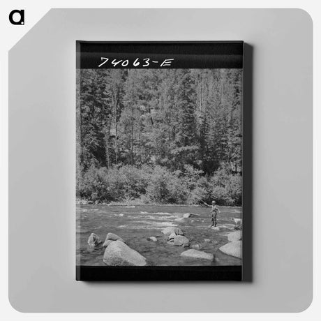 アートパネル-Salmon River Fishing
 - ラッセル リー Canvas.