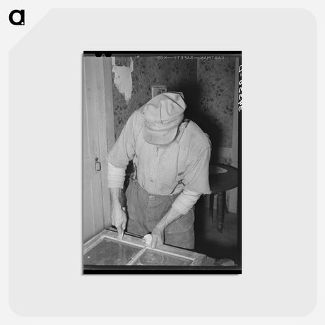 アートポストカード-Farmer Puttying a Window
 - ラッセル リー Postcard.