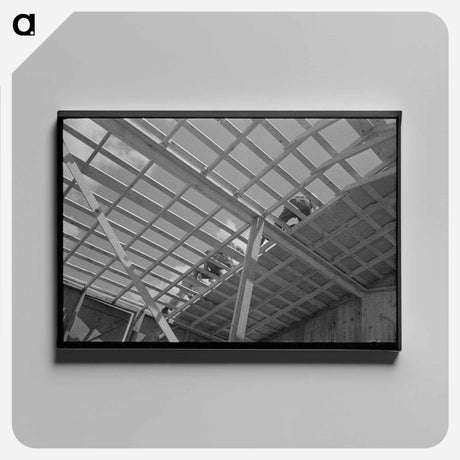 アートパネル-Barn Erection Roofing
 - ラッセル リー Canvas.
