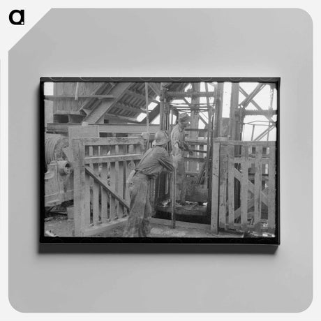 アートパネル-Miners Loading Drilling Equipment
 - ラッセル リー Canvas.