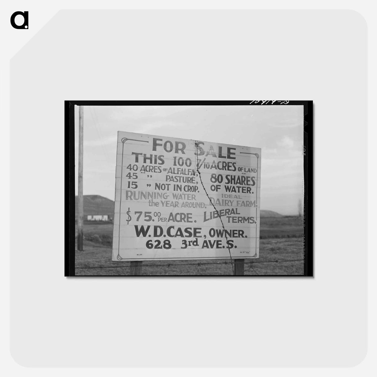 アートポストカード-Farm for Sale, Malheur County
 - ラッセル リー Postcard.