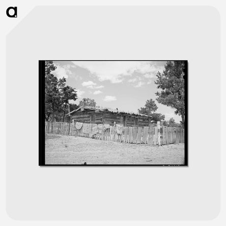 アートポストカード-Pie Town Log House
 - ラッセル リー Postcard.