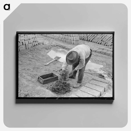 アートパネル-Adobe Brick Making
 - ラッセル リー Canvas.