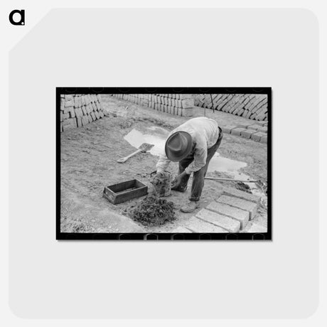 アートポストカード-Adobe Brick Making
 - ラッセル リー Postcard.