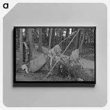 アートパネル-Airing Bedding, Blueberry Pickers Camp
 - ラッセル リー Canvas.
