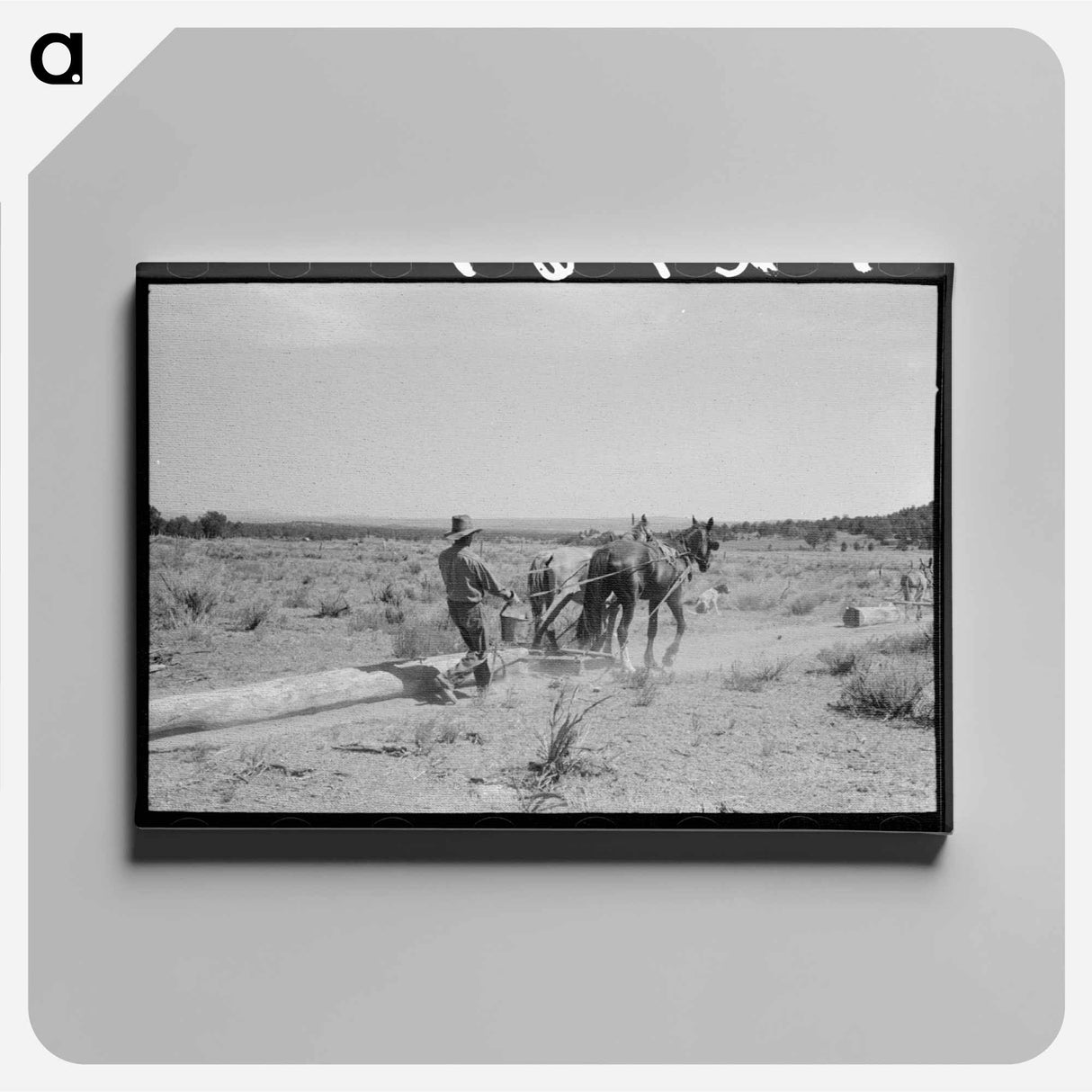 アートパネル-Dragging Logs, Pie Town
 - ラッセル リー Canvas.