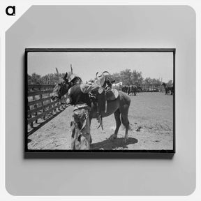 アートパネル-Cowboy Saddling Up
 - ラッセル リー Canvas.