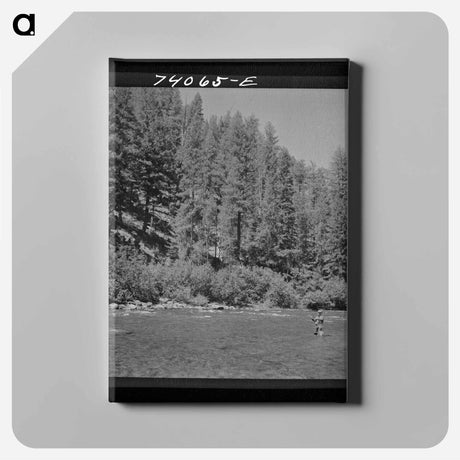 アートパネル-Fishing in the Salmon River
 - ラッセル リー Canvas.