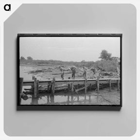 アートパネル-Unloading Oysters, New Orleans
 - ラッセル リー Canvas.