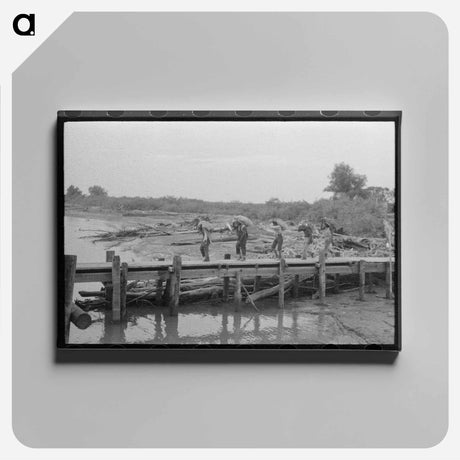 アートパネル-Unloading Oysters, New Orleans
 - ラッセル リー Canvas.