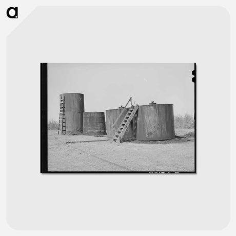アートポストカード-Oil Storage Tanks, Slick, Oklahoma
 - ラッセル リー Postcard.