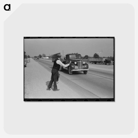 アートポストカード-Hitchhiker at City Limits
 - ラッセル リー Postcard.