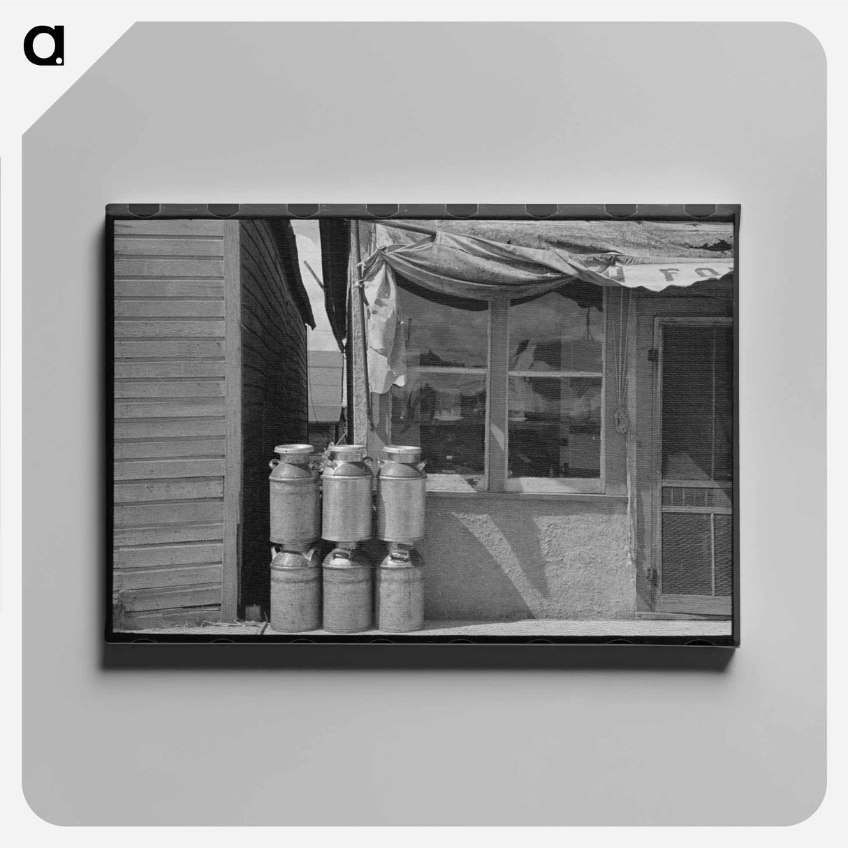 アートパネル-Milk Cans and Store
 - ラッセル リー Canvas.