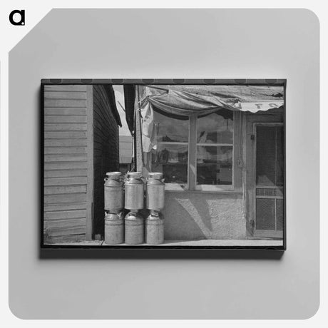 アートパネル-Milk Cans and Store
 - ラッセル リー Canvas.