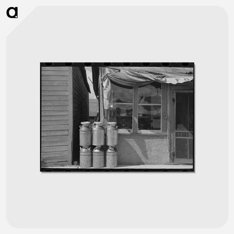 アートポストカード-Milk Cans and Store
 - ラッセル リー Postcard.