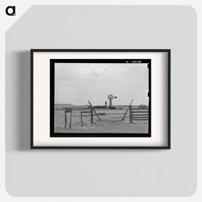 アートポスター-Cattle Guard and Windmill
 - ラッセル リー Poster.